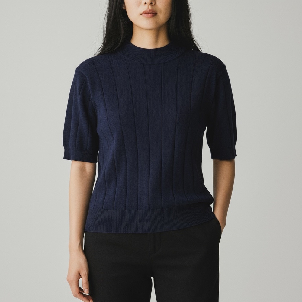 Laura Scott Dark Blue Knit Top